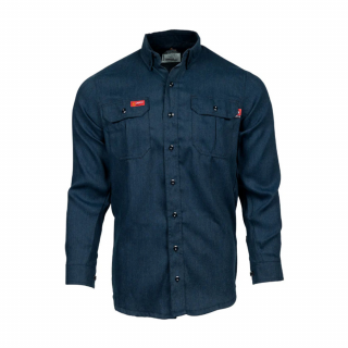LAPCO FR Modern Uniform Shirt - 5oz. Navy Tecasafe Shirt